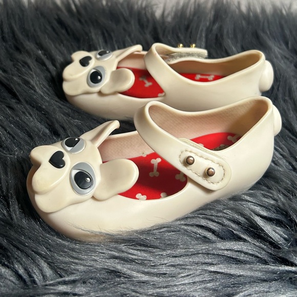 MINI MELISSA Ultragirl Frenchie Mary Jane Flat Cream Size 6 - Picture 2 of 7
